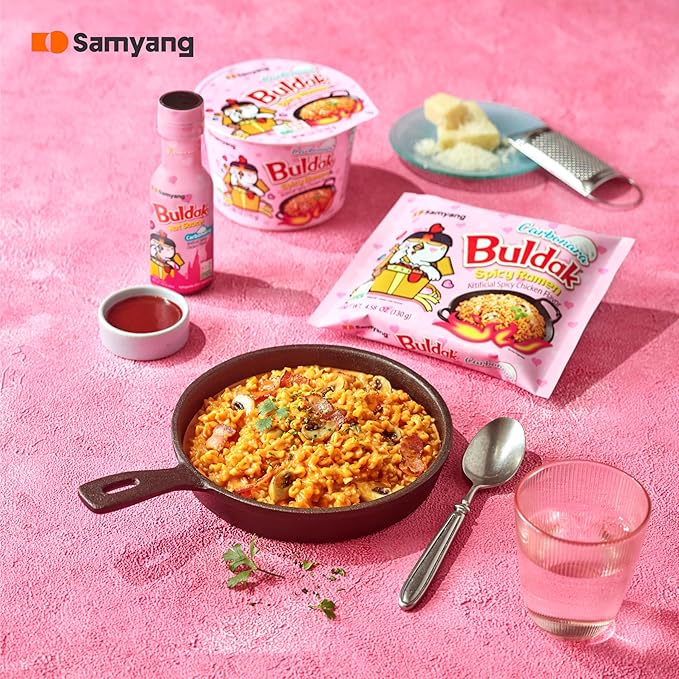 Samyang Buldak Carbonara Spicy Ramen – Pack de 5 🍜💗🔥