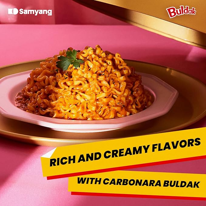 Samyang Buldak Carbonara Spicy Ramen – Pack de 5 🍜💗🔥