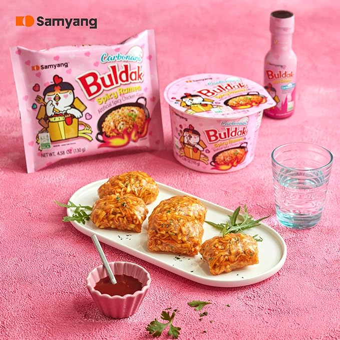 Samyang Buldak Carbonara Spicy Ramen – Pack de 5 🍜💗🔥